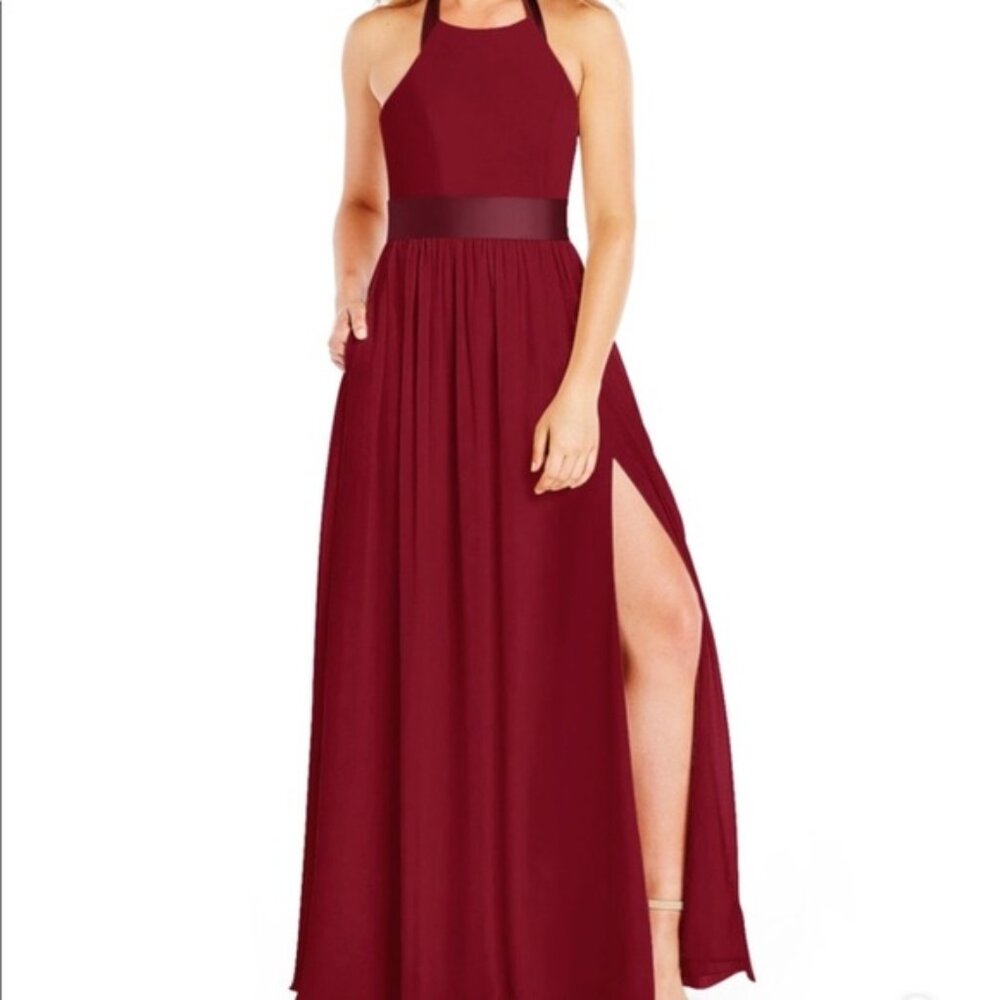 Azazie Aurora Bridesmaid Dress - Burgundy